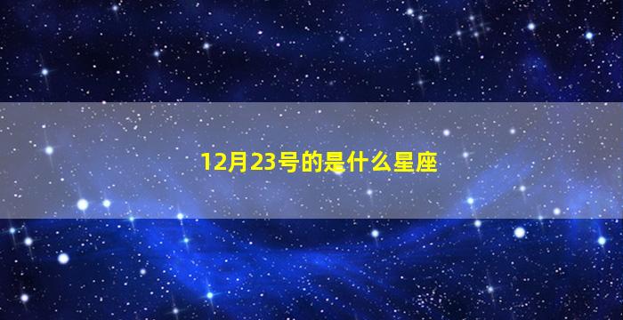 12月23号的是什么星座